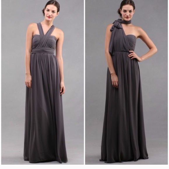 Jenny Yoo Adian Convertible Dress in Charcoal - Picture 2 of 4